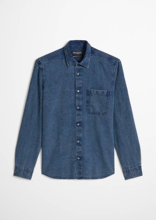 Džínová košile s klasickým střihem Dark Blue v izolovaném pohledu bez modelu