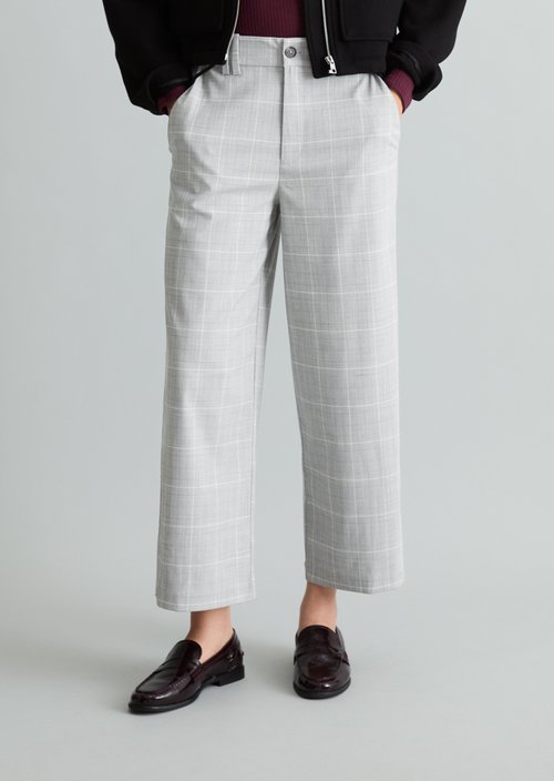 Regular-fit checkered pants — Light Grey
