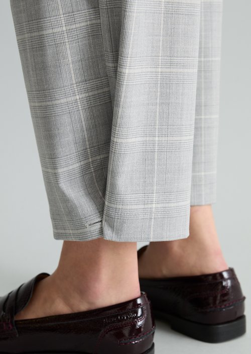 Regular-fit checkered pants — Light Grey