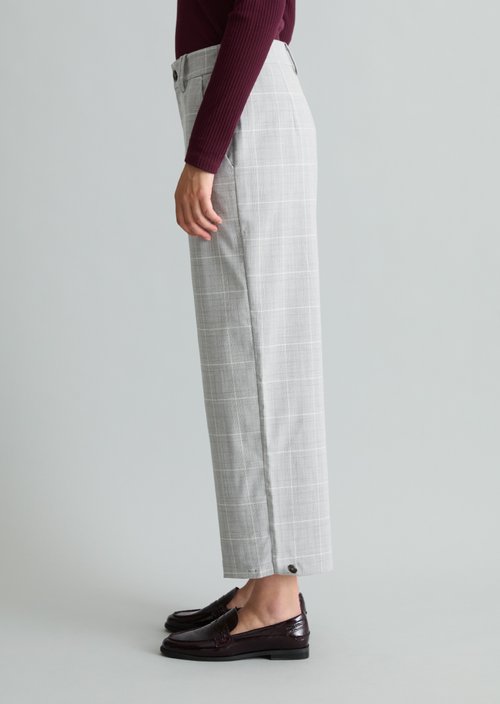 Regular-fit checkered pants — Light Grey