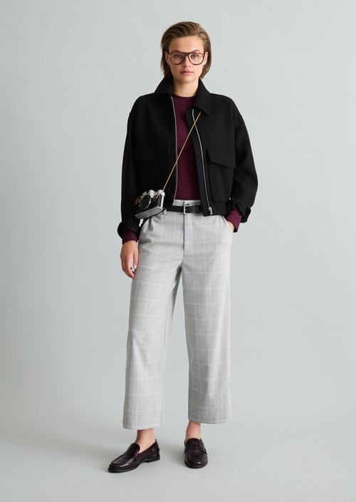 Regular-fit checkered pants — Light Grey