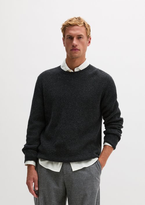 Regular-fit sweater — Dark Grey Melange
