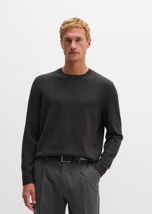Regular-fit sweater — Dark Grey Melange