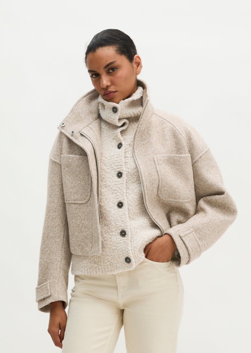 Cropped outdoor jacket — Light Stone Melange