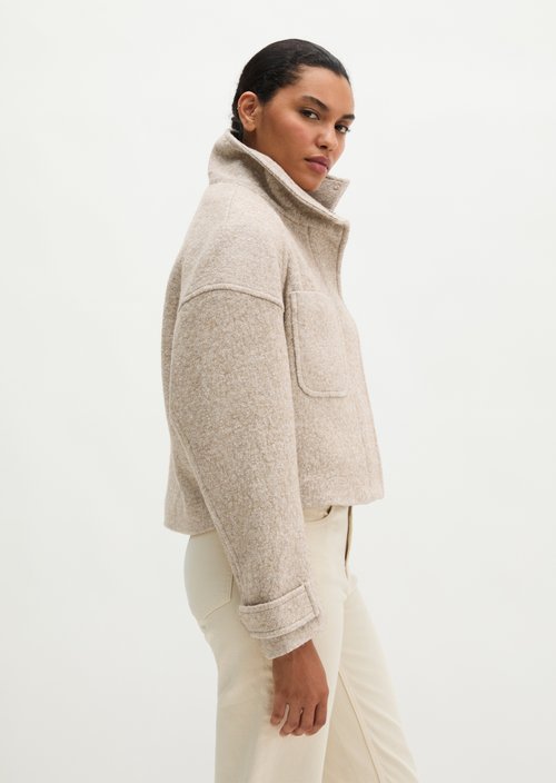 Cropped outdoor jacket — Light Stone Melange