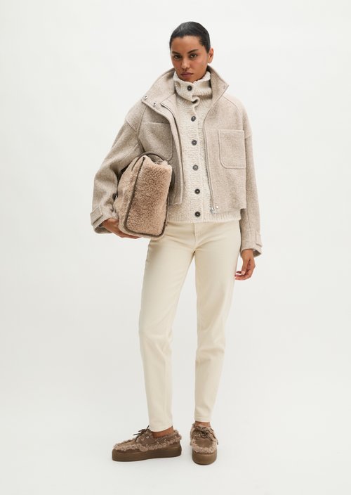 Cropped outdoor jacket — Light Stone Melange