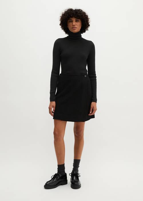 Mini-Wickelrock regular Black in Frontalansicht