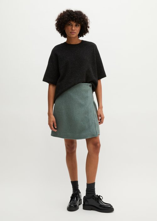 Regular-Fit Mini Wrap Skirt — Foggy Blue
