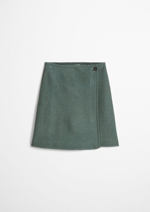 Regular-Fit Mini Wrap Skirt — Foggy Blue