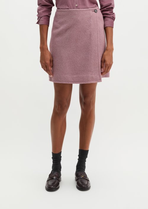 Regular-Fit Mini Wrap Skirt — Gentle Mauve