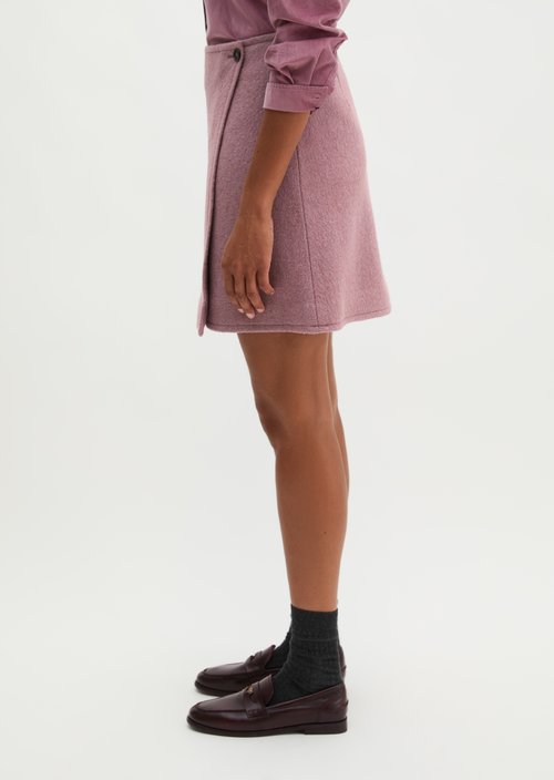 Regular-Fit Mini Wrap Skirt — Gentle Mauve