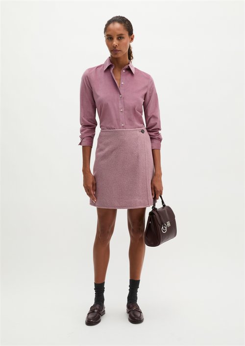Regular-Fit Mini Wrap Skirt — Gentle Mauve