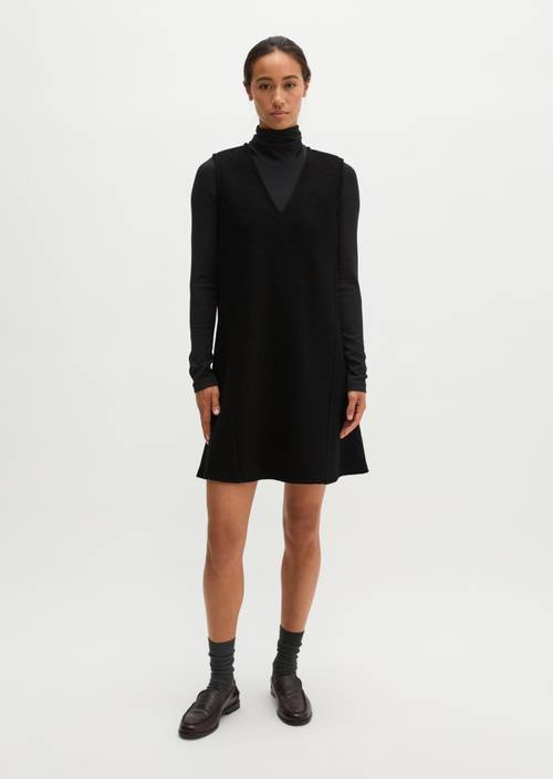 Relaxed-fit sleeveless mini dress Black in front view