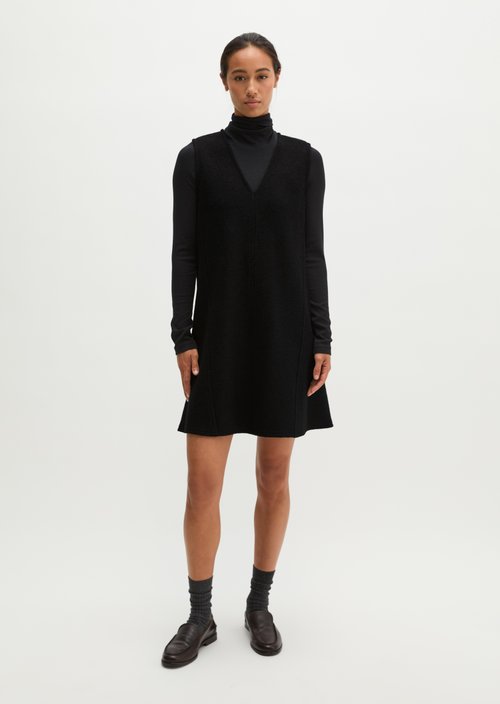 Relaxed-fit sleeveless mini dress — Black