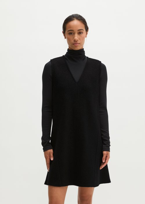 Relaxed-fit sleeveless mini dress — Black