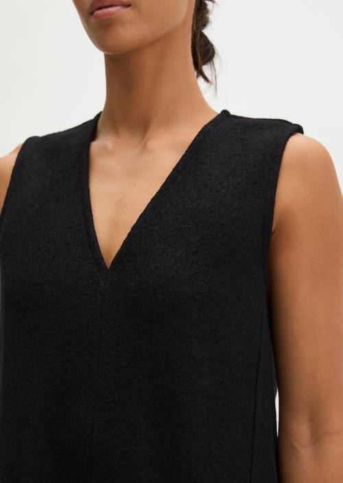 Relaxed-fit sleeveless mini dress Black in detail view