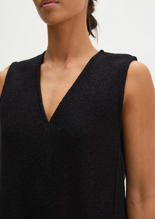 Relaxed-fit sleeveless mini dress — Black