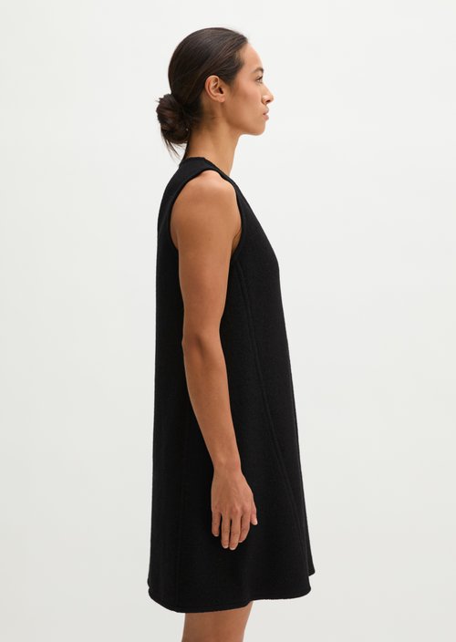 Relaxed-fit sleeveless mini dress — Black
