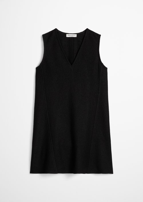 Relaxed-fit sleeveless mini dress — Black