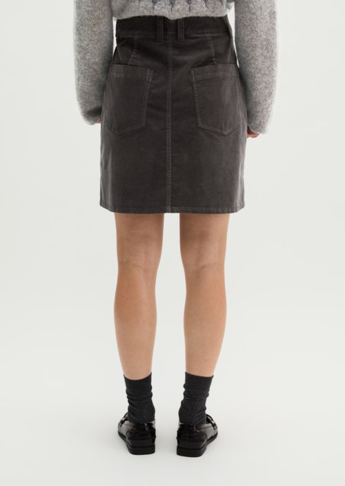 Velvet Miniskirt — Broken Graphite