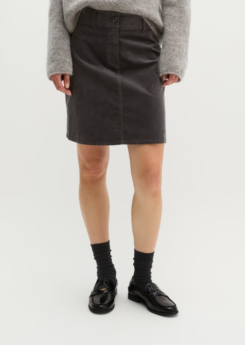 Velvet Miniskirt — Broken Graphite