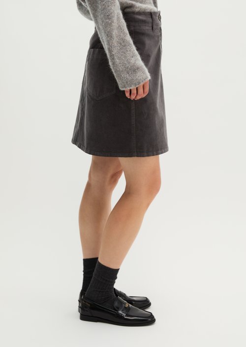 Velvet Miniskirt — Broken Graphite