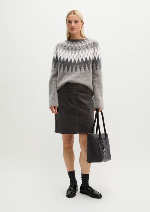 Velvet Miniskirt — Broken Graphite