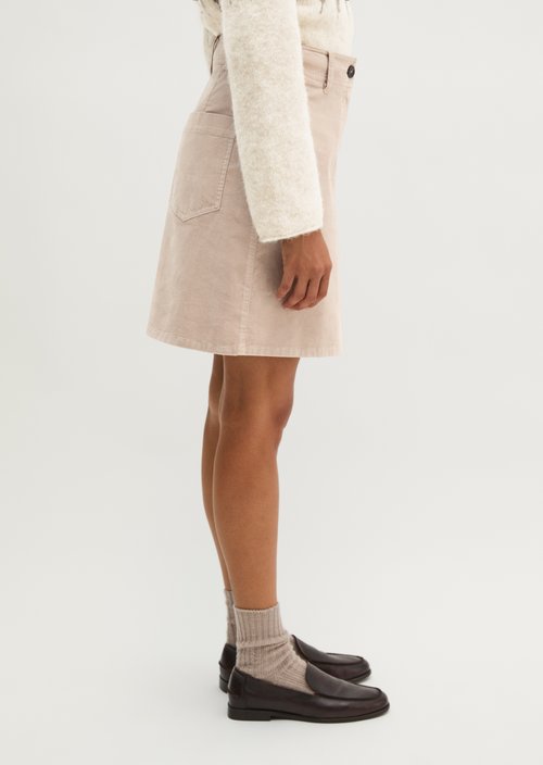 Velvet Miniskirt — Chalky Mauve