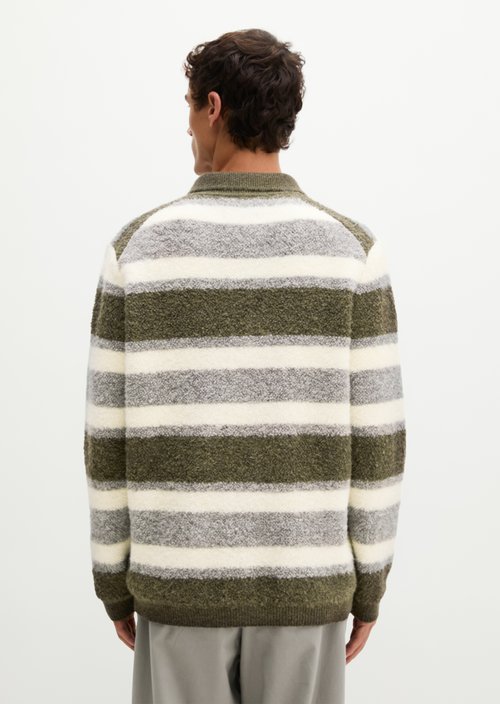Relaxed Terry Cardigan — Medium Grey