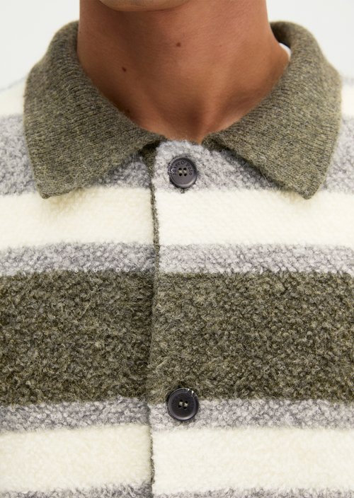 Relaxed Terry Cardigan — Medium Grey