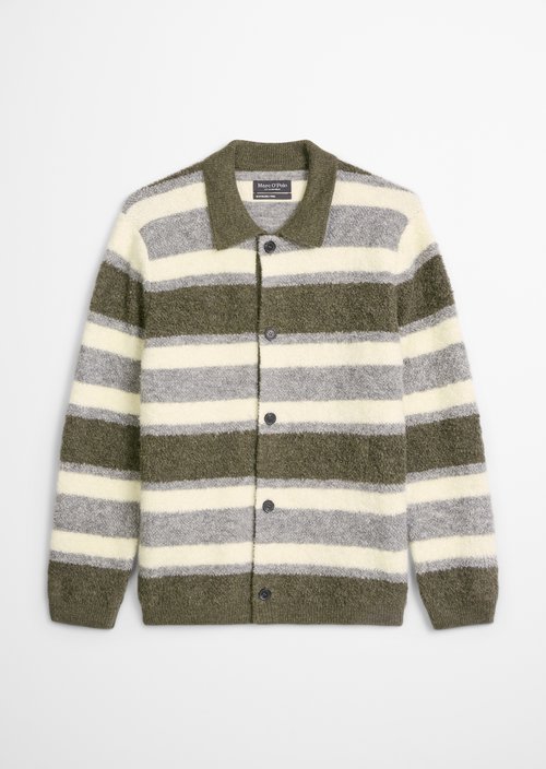 Relaxed Terry Cardigan — Medium Grey