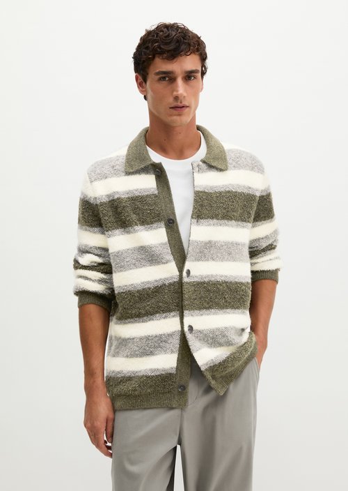 Relaxed Terry Cardigan — Medium Grey