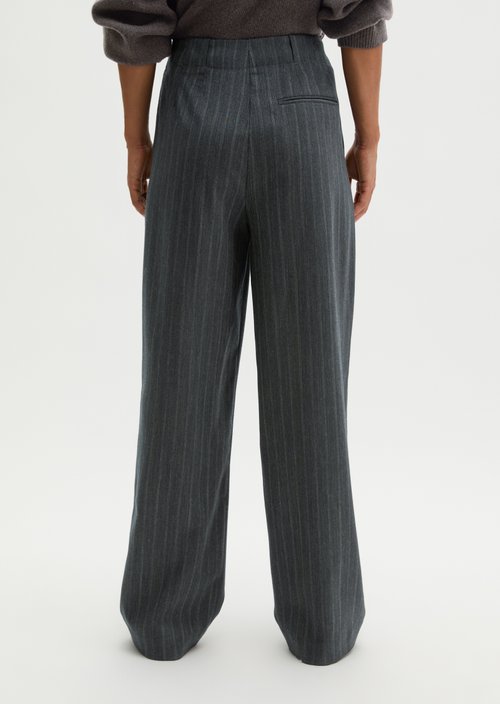 Pinstriped pants, barrel fit — Dark Grey