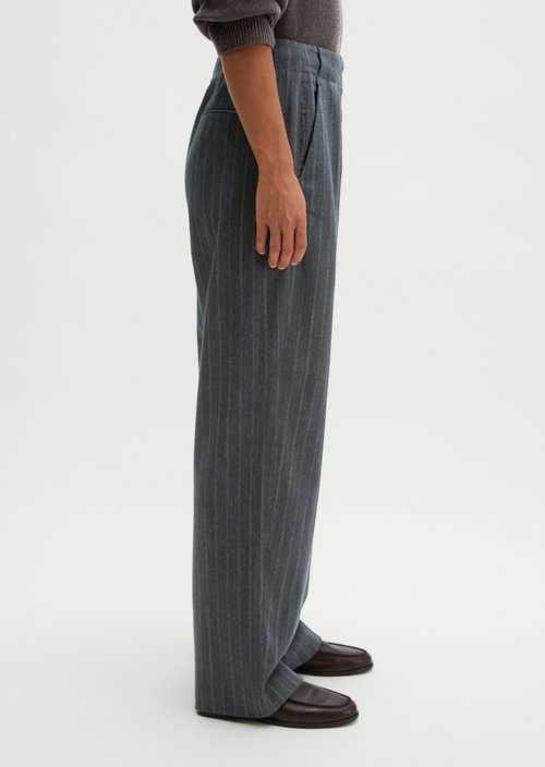 Pinstriped pants, barrel fit — Dark Grey
