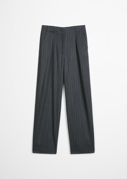 Pinstriped pants, barrel fit — Dark Grey
