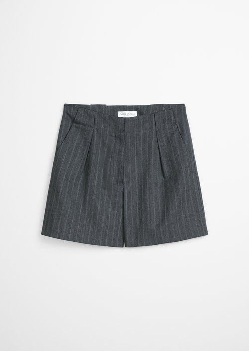 Pinstripe Shorts, Regular Fit — Dark Grey