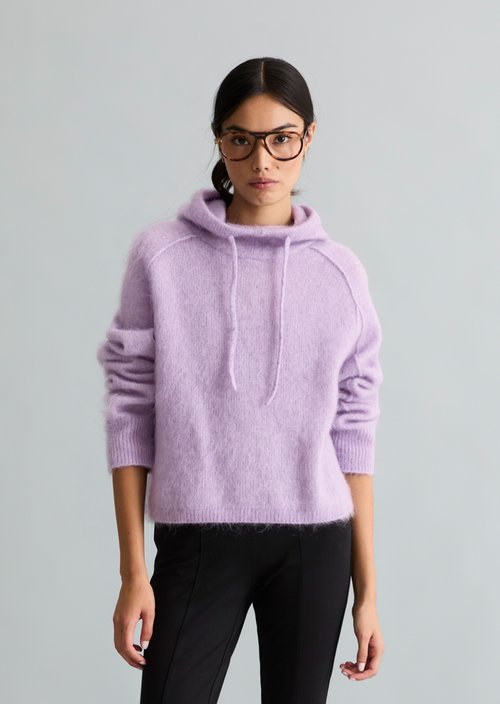 Oversized Knit Hoodie — Lumi Lilac