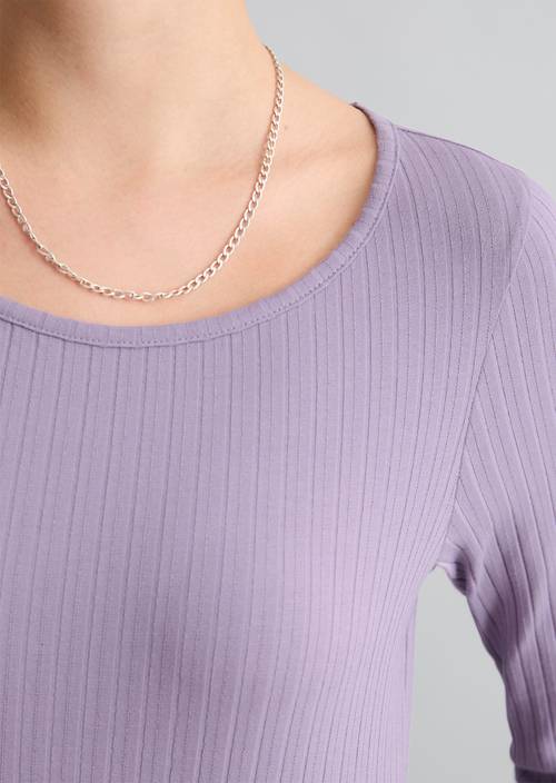 Longsleeve slim Lumi Lilac in Detailansicht