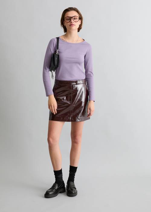 Longsleeve slim Lumi Lilac in Frontalansicht