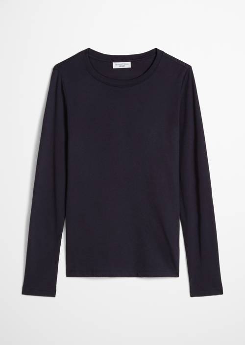 Slim-fit long-sleeve shirt Blue Depths in isolated view without model