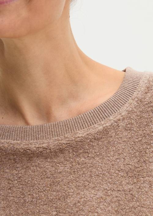Oversize-Sweatshirt Stone Taupe Melange in Detailansicht