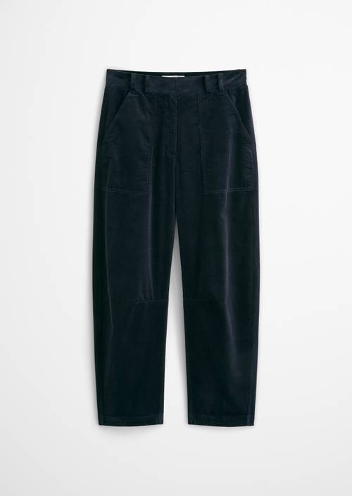 Cropped corduroybroek Manic Midnight in vrijstaande weergave zonder model