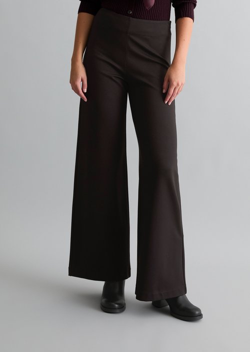 Wide-leg jersey pants — Black
