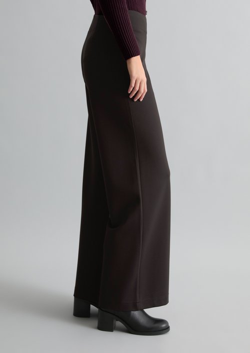 Wide-leg jersey pants — Black