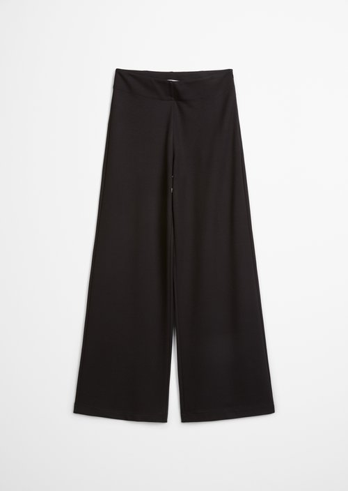Wide-leg jersey pants — Black