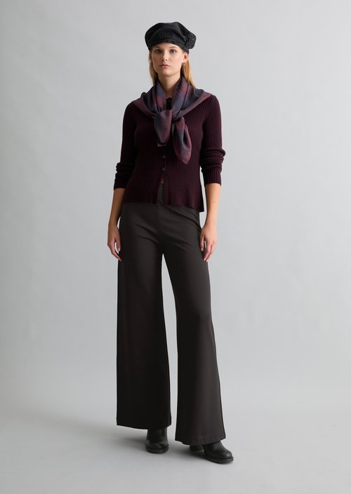 Wide-leg jersey pants — Black