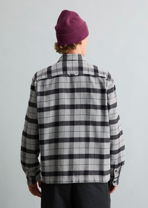 Regular-Fit Flannel Shirt — Medium Grey