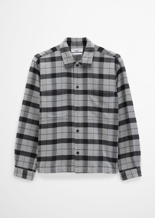 Regular-Fit Flannel Shirt — Medium Grey