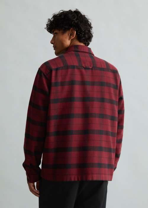 Regular-Fit Flannel Shirt — Dark Red
