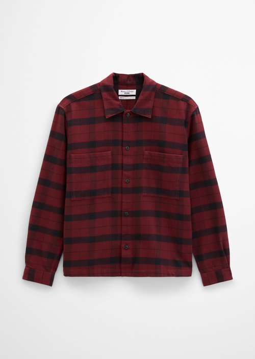Regular-Fit Flannel Shirt — Dark Red